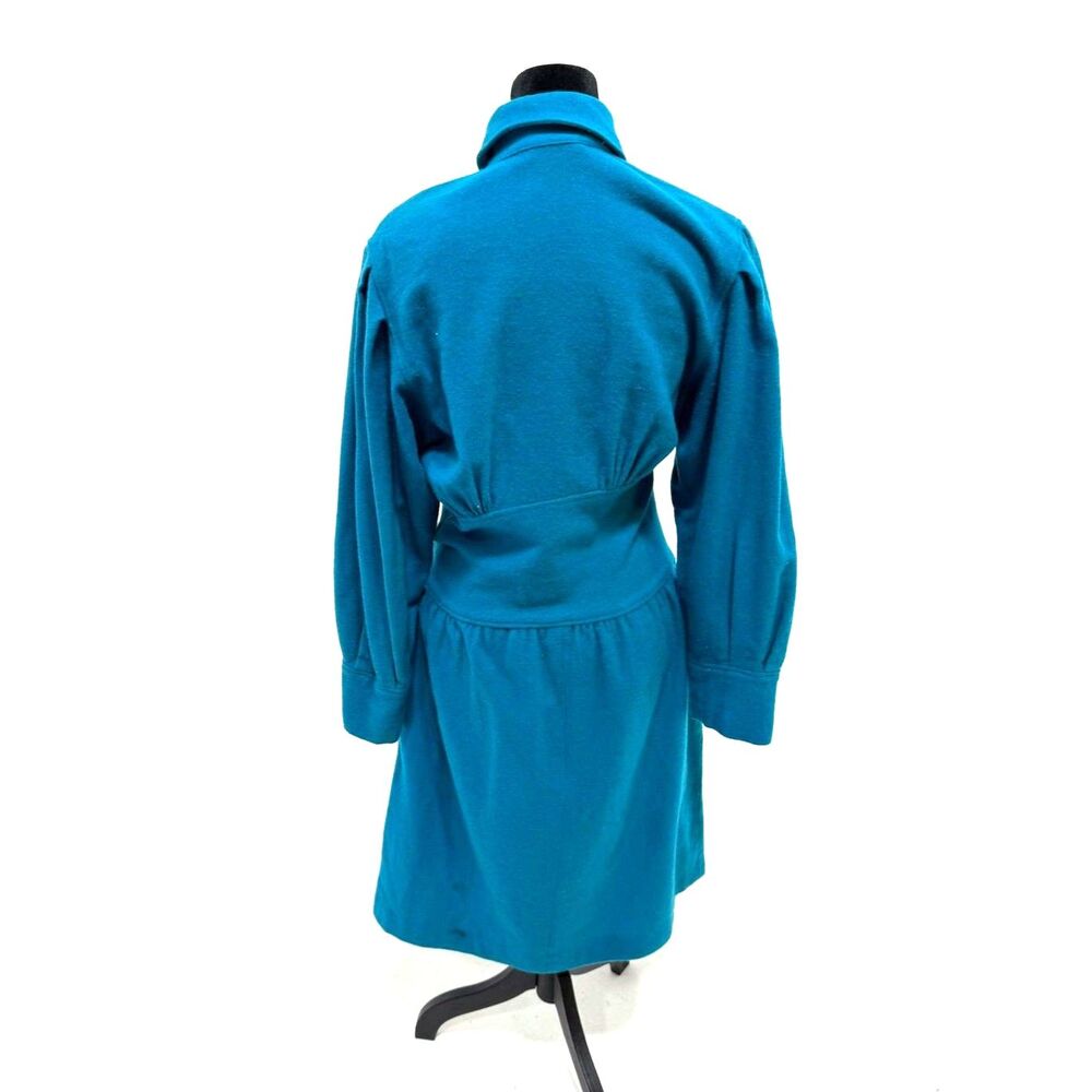 Luisa Spagnoli	vintage teal wool knee length dress - Picture 5 of 9